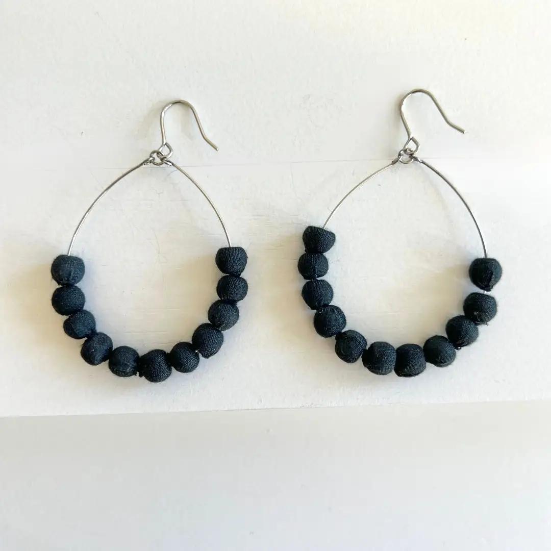 Sari Bead Semi-Circle Earrings