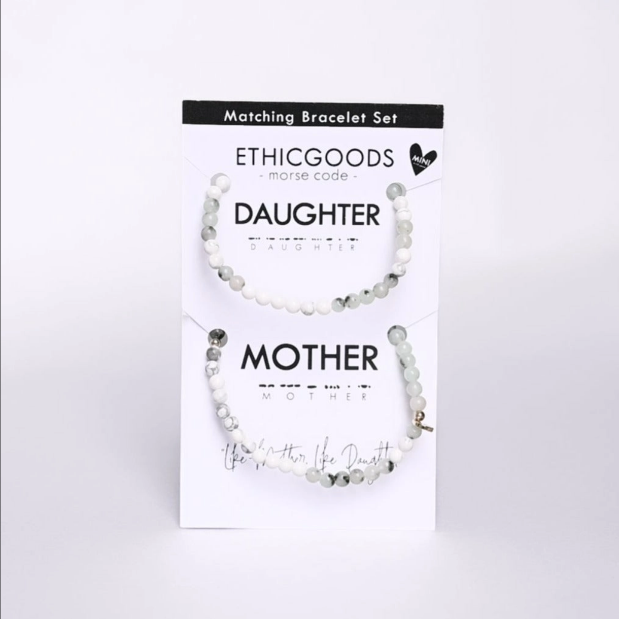 Matching Mother/Mini Daughter Morse Code Bracelets