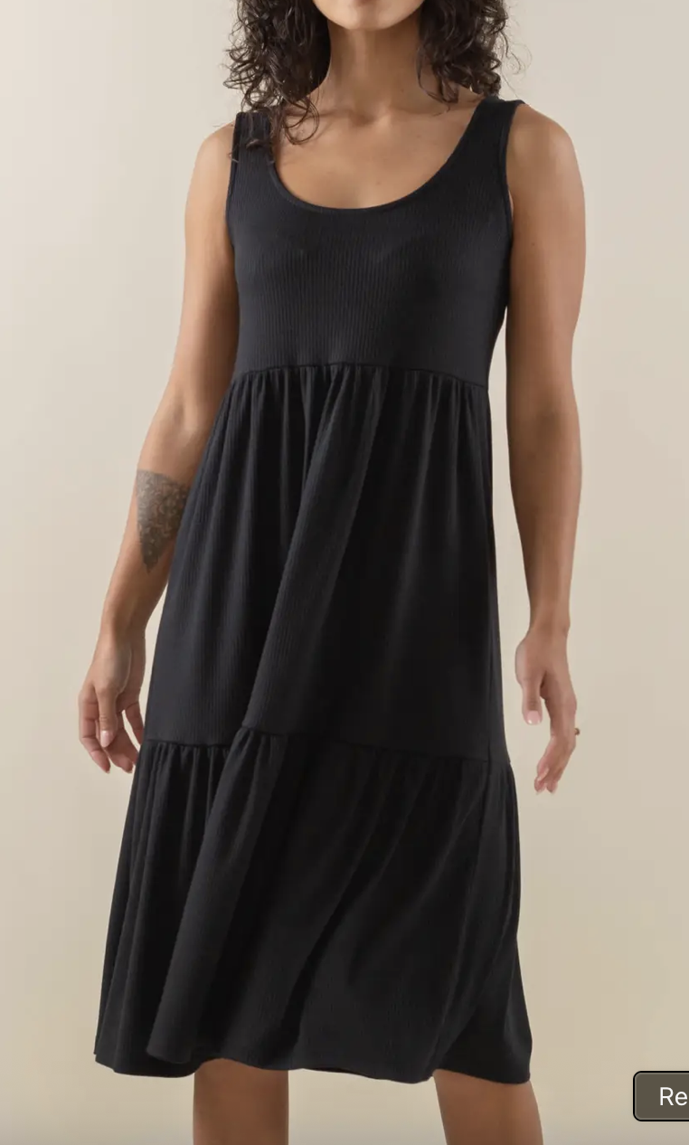 Riley U-Neck Tiered Rib Dress