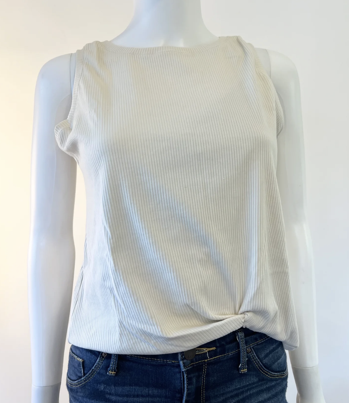 Cream Knotted Tank