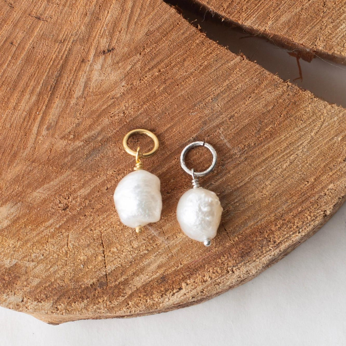 Antique Gold Bead Necklace + Charm