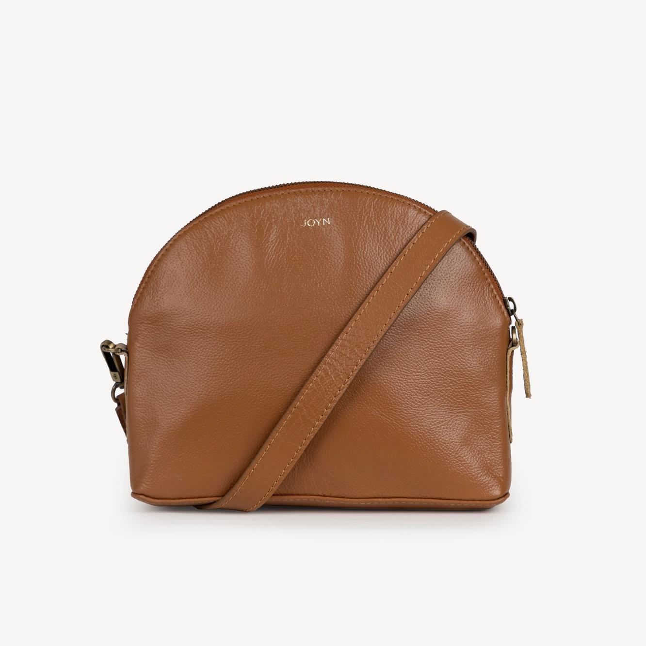 Pebbled Leather Halfmoon Crossbody
