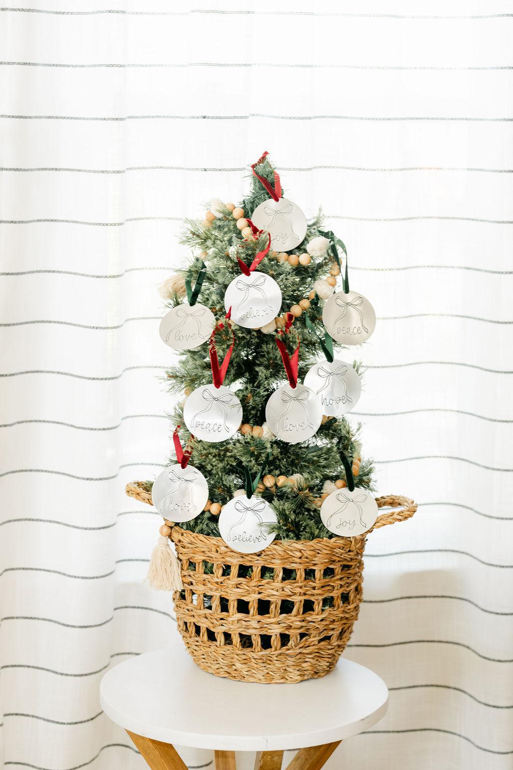 Tin Bow Christmas Ornament