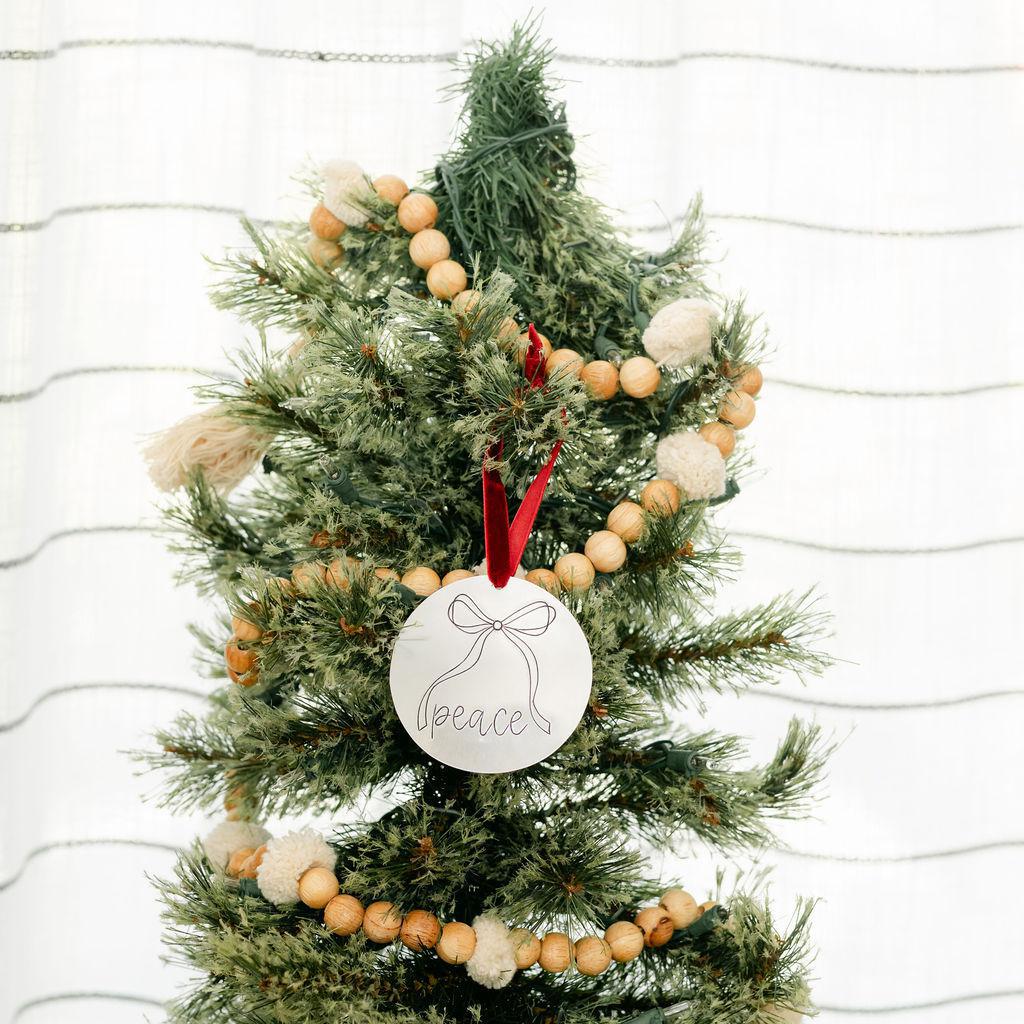 Tin Bow Christmas Ornament