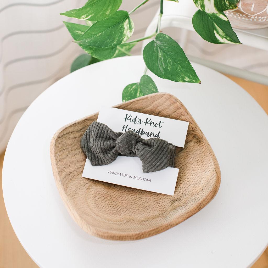 Olive Knit Knot Headband