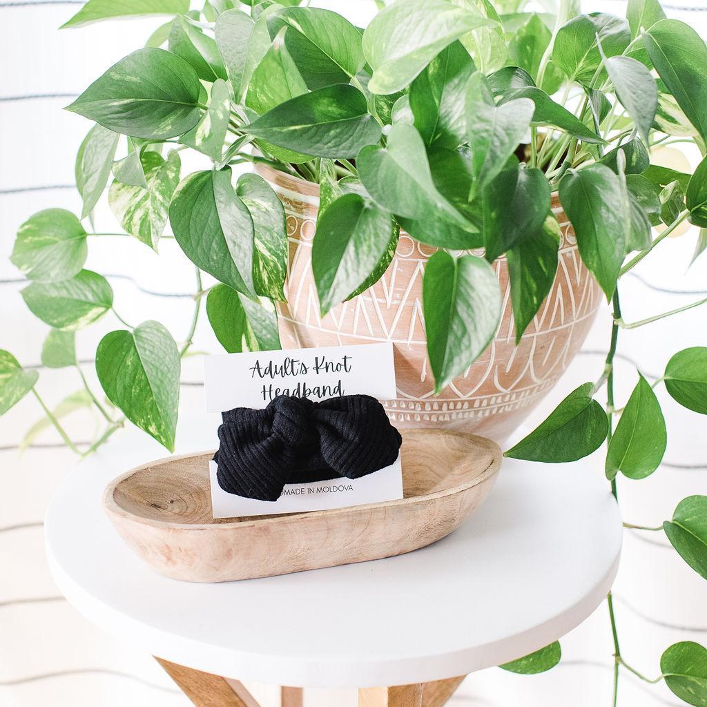Black Knit Knot Headband