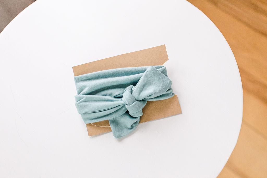 Jersey Cotton Headband - Light Blue