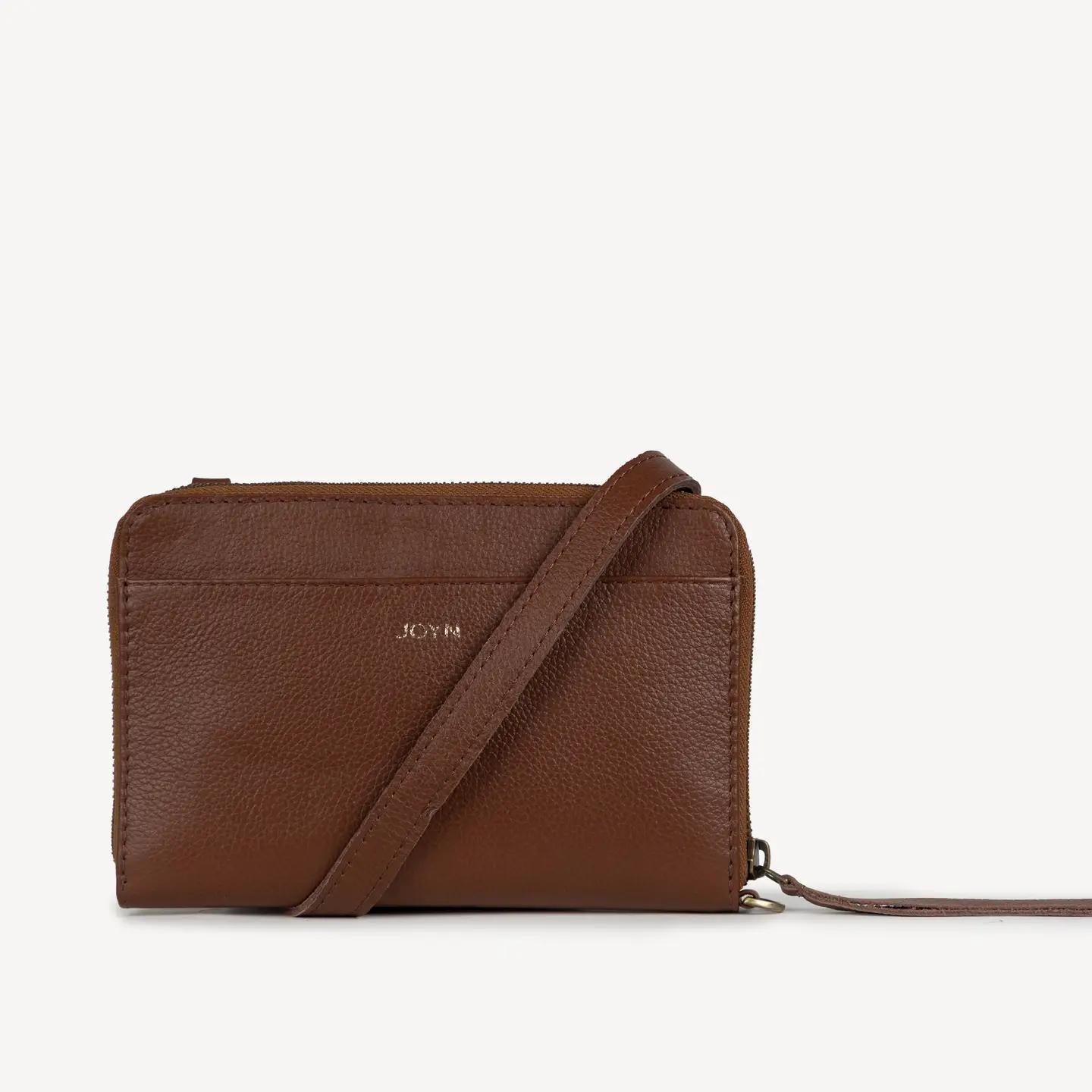 Pebbled Leather Crossbody Wallet