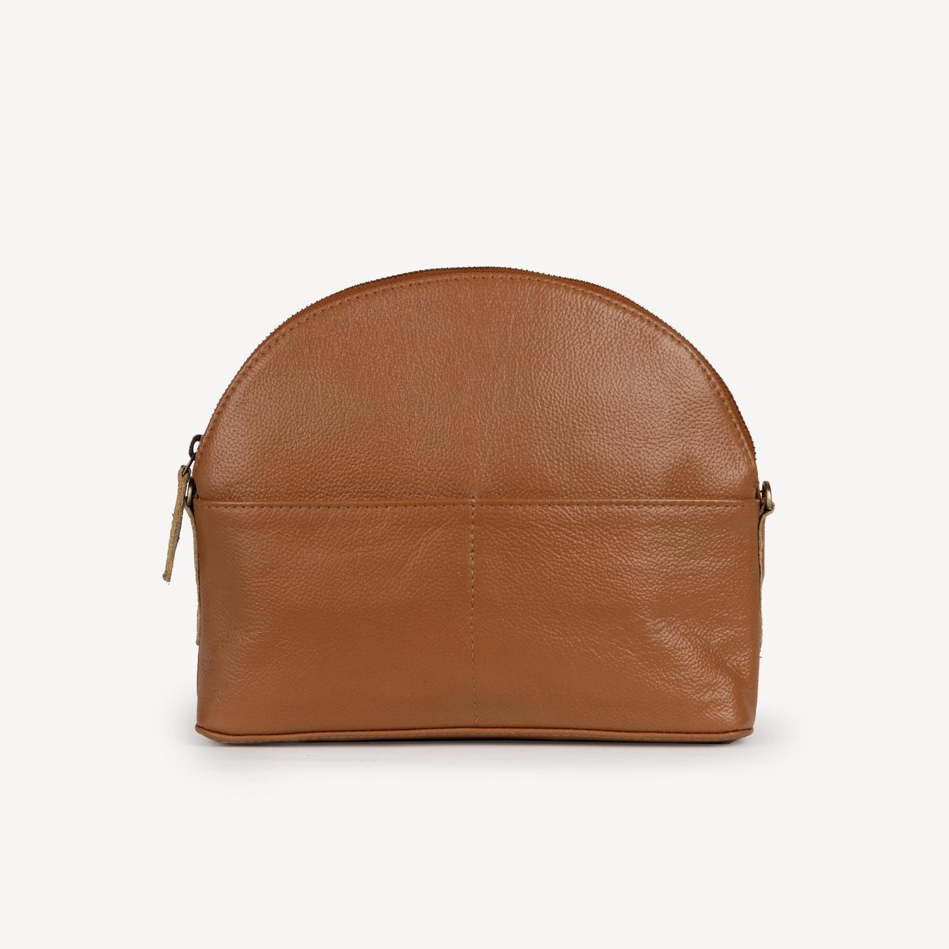 Pebbled Leather Halfmoon Crossbody
