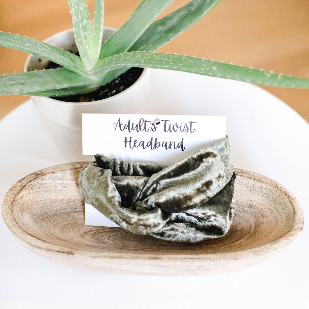 Olive Twist Velvet Headband