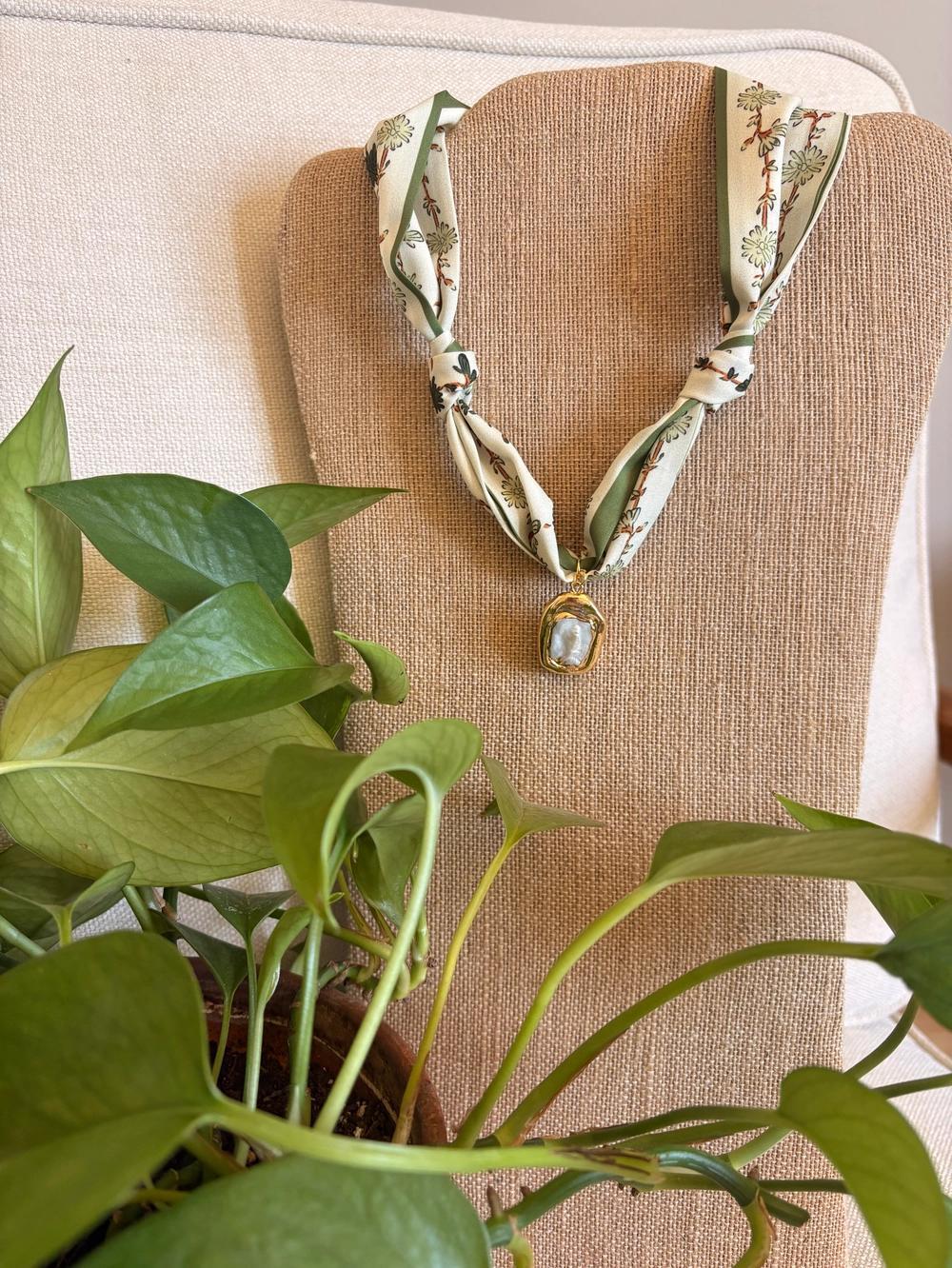 Mother of Pearl Scarf Necklace