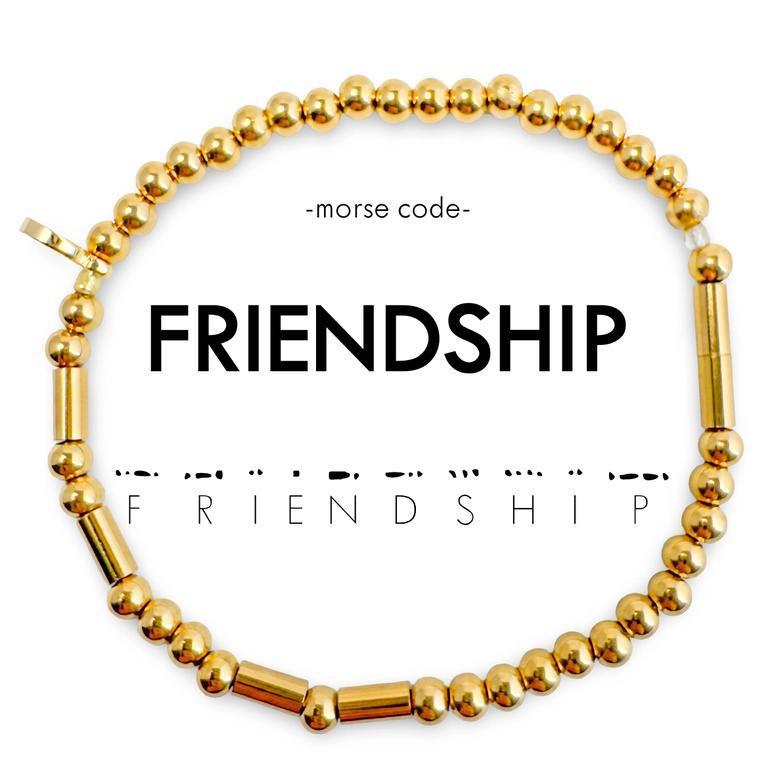 Gold beaded bracelet with &