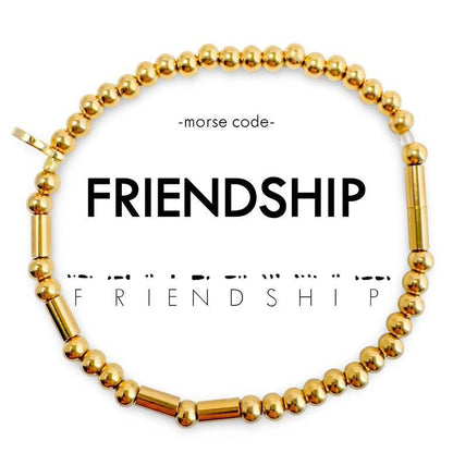 Gold beaded bracelet with &