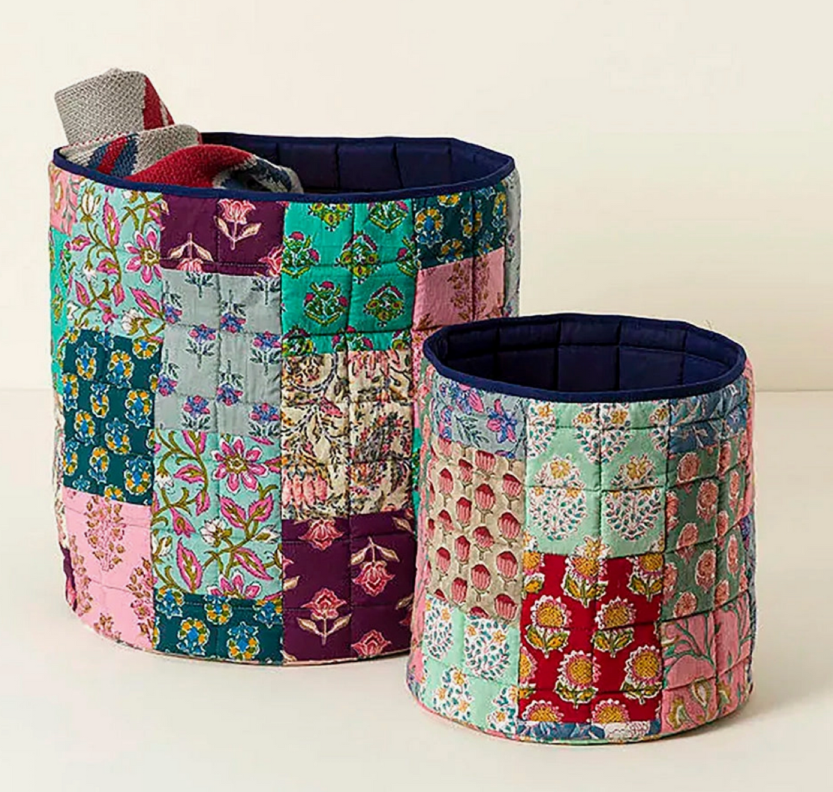 Quilted Sari Fabric Basket