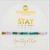 Bracelet with beads on a card displaying &