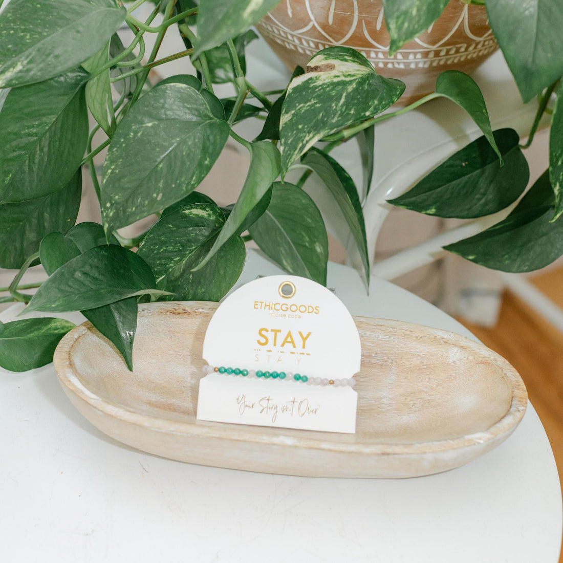 Potted plant with a &