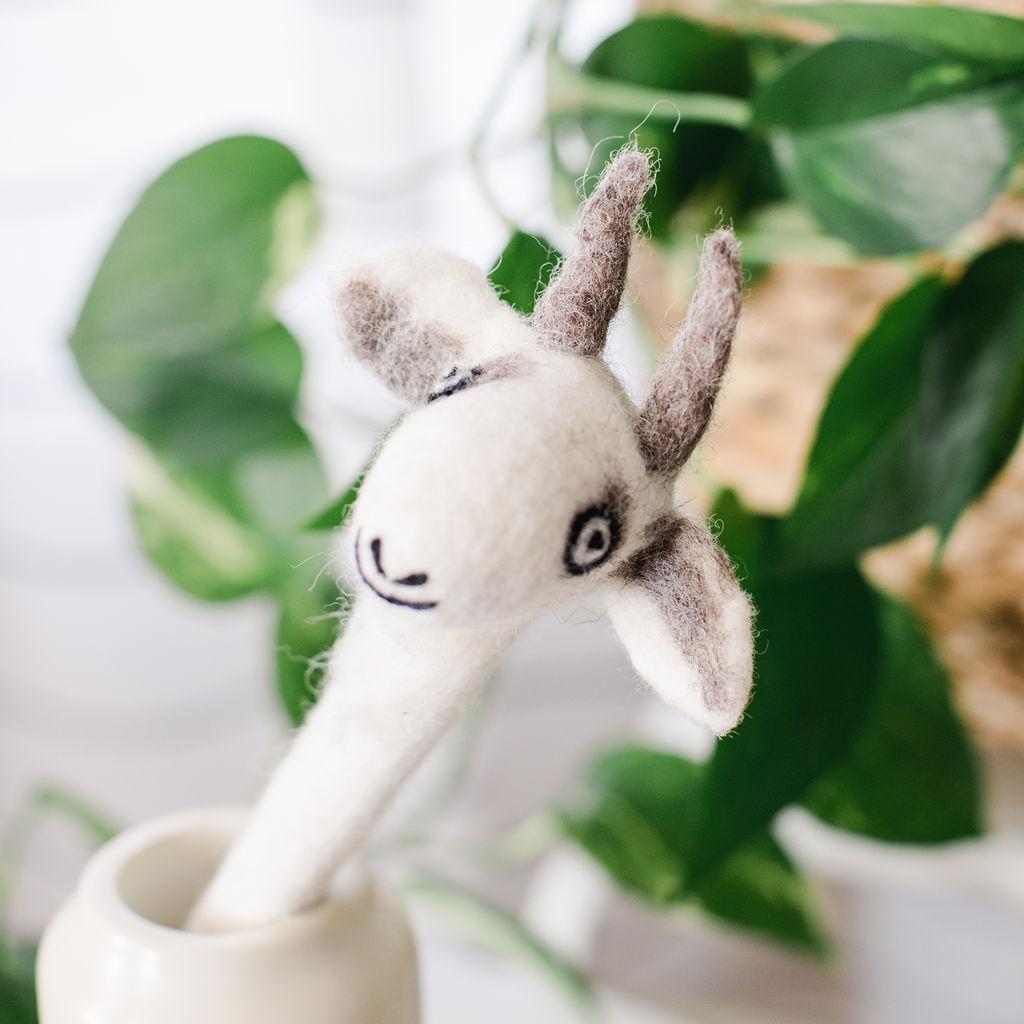 Goat Felt Pencil Topper