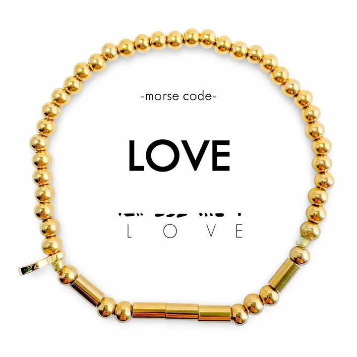 Gold beaded bracelet with &