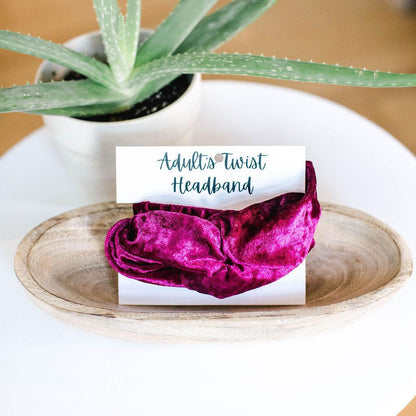 Maroon Twist Velvet Headband