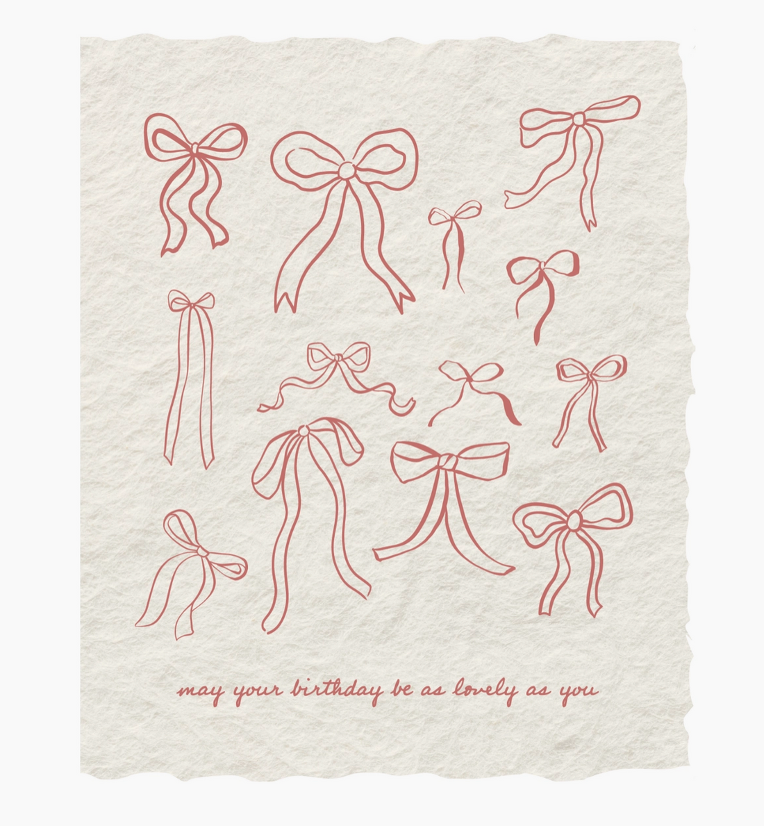 Beige towel with red bows and text on a white background