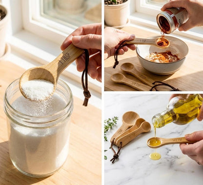 Bamboo Teaspoon Measuring Set