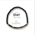 Black beaded bracelet with &