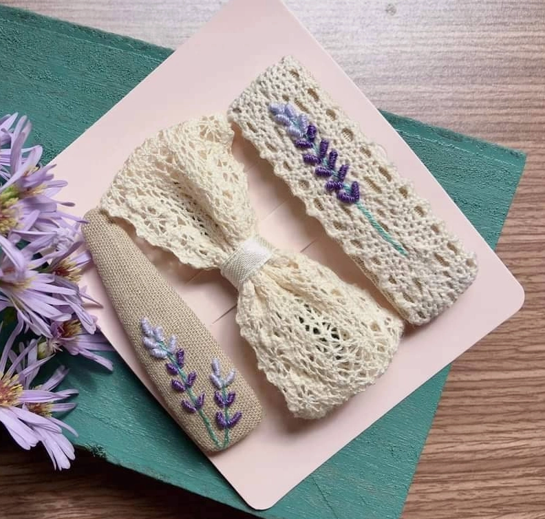 Embroidered Hair Barrette
