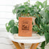 Brown faux leather notebook with &