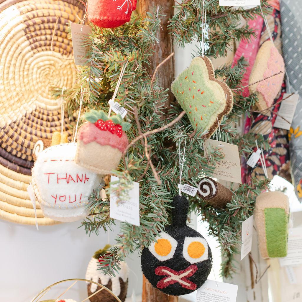 Felt Bacon &amp; Eggs Ornament