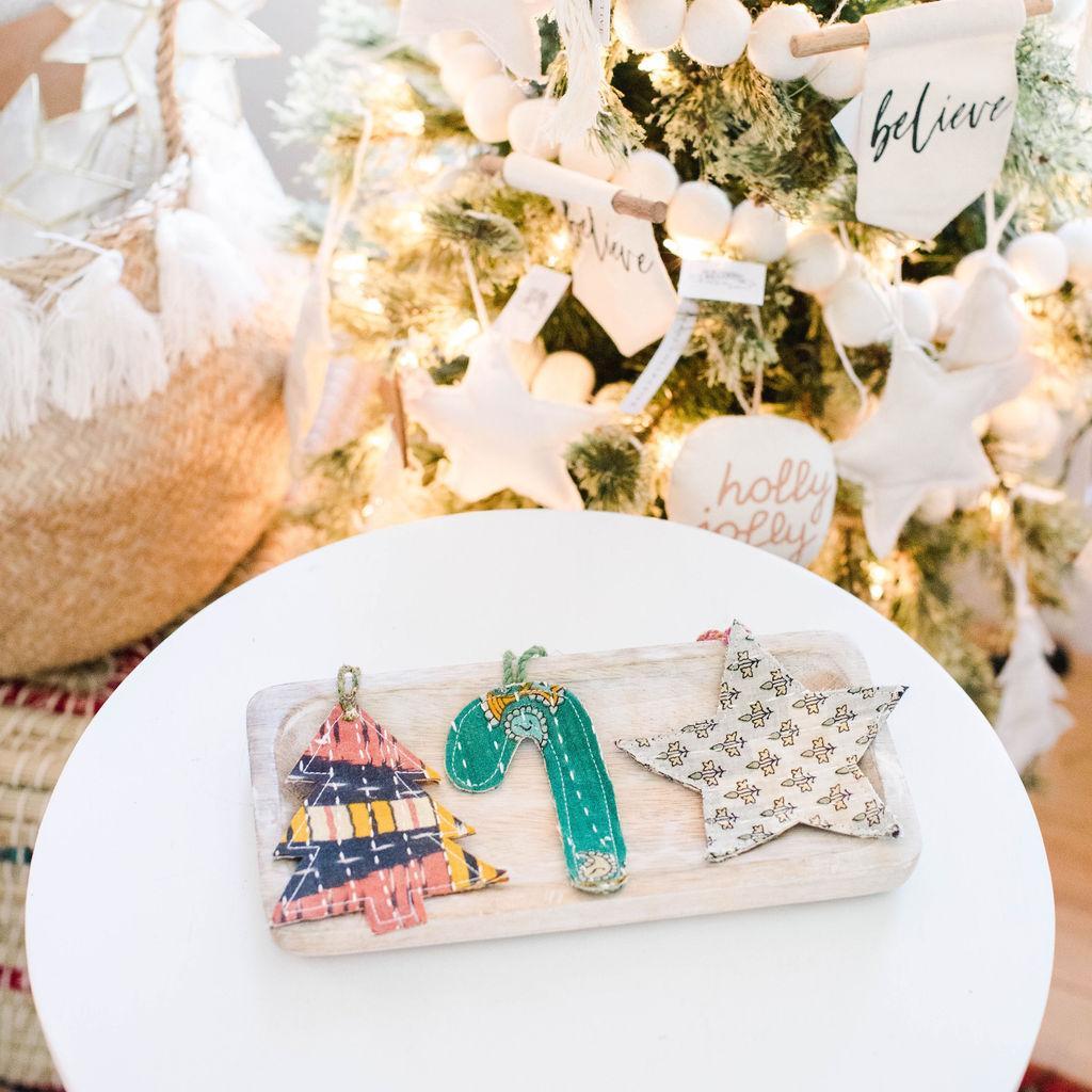 Kantha Christmas Ornaments