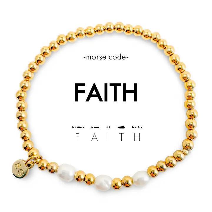 Gold and pearl beaded bracelet with &