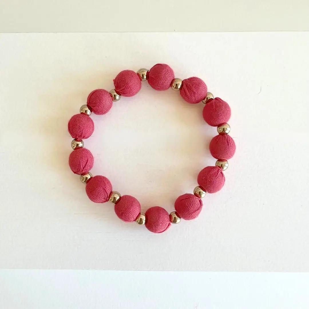 Sari + Metallic Bead Bracelet