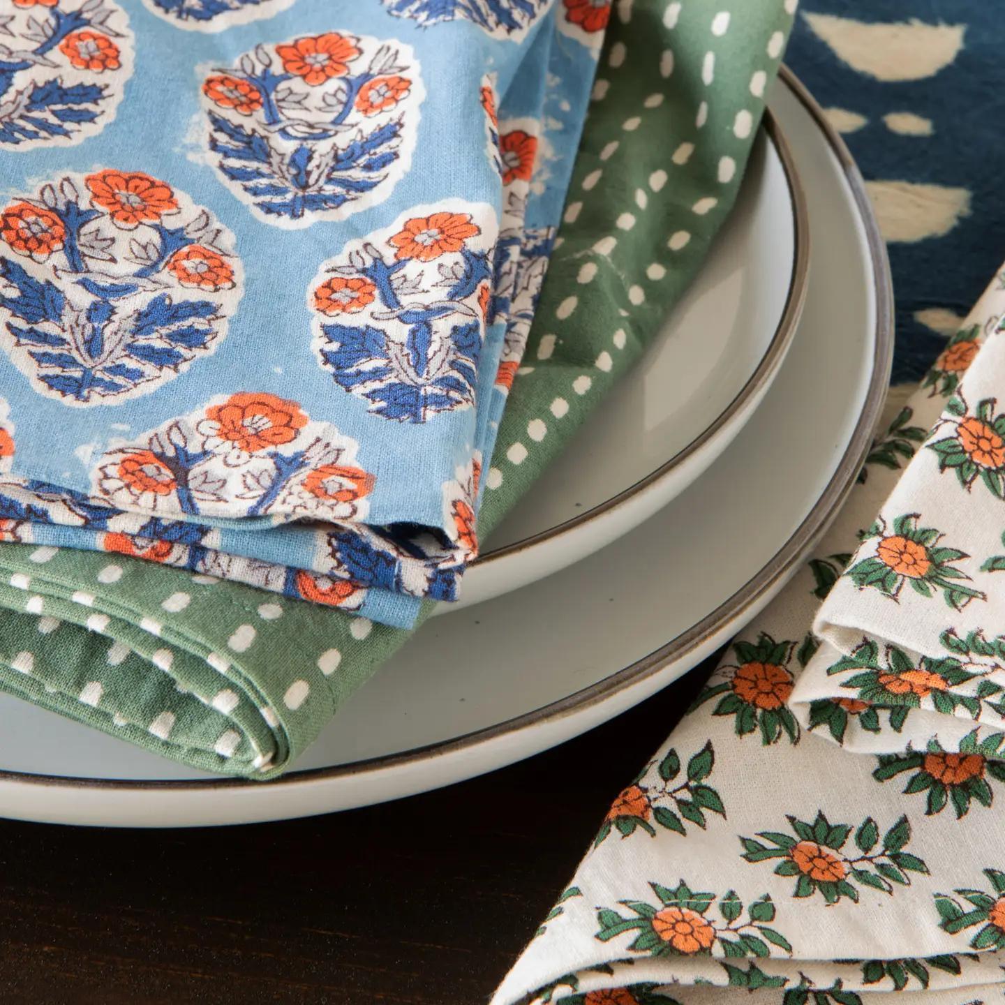 Vista Block Print Napkin Set