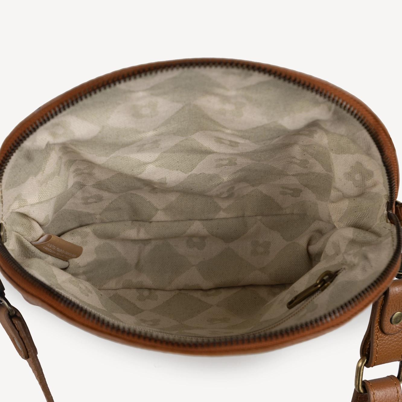 Pebbled Leather Halfmoon Crossbody