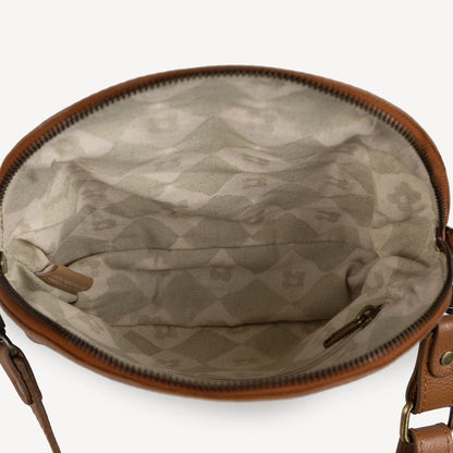 Pebbled Leather Halfmoon Crossbody