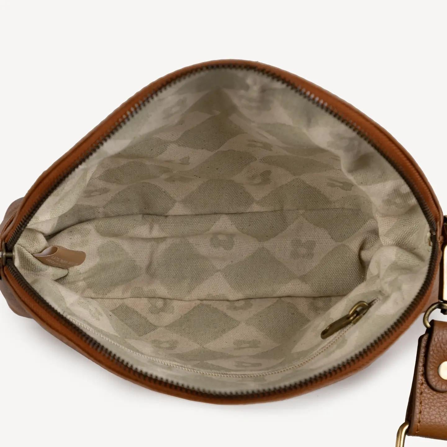 Pebbled Leather Halfmoon Crossbody