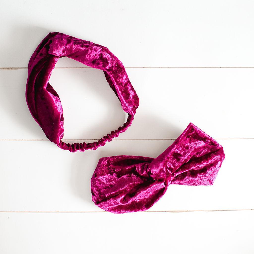 Maroon Twist Velvet Headband