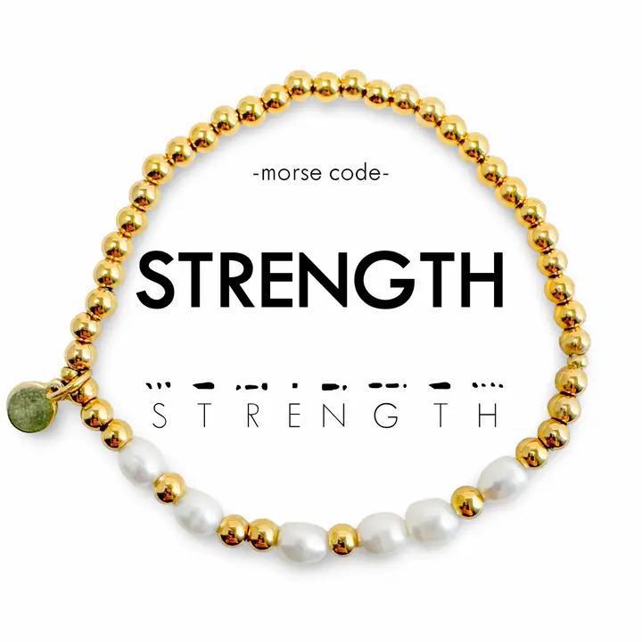 Gold and pearl bracelet with &