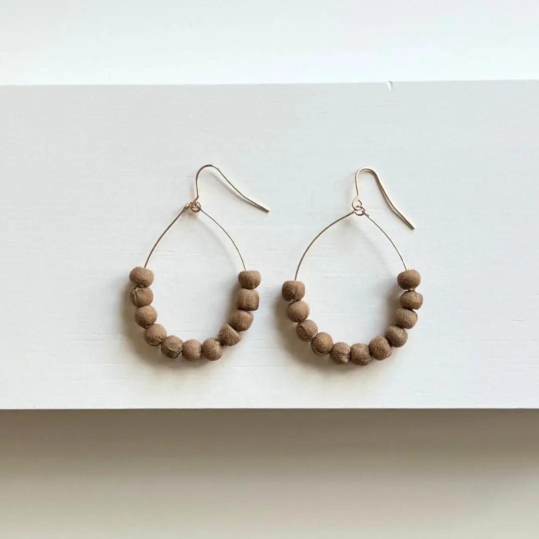 Sari Bead Semi-Circle Earrings