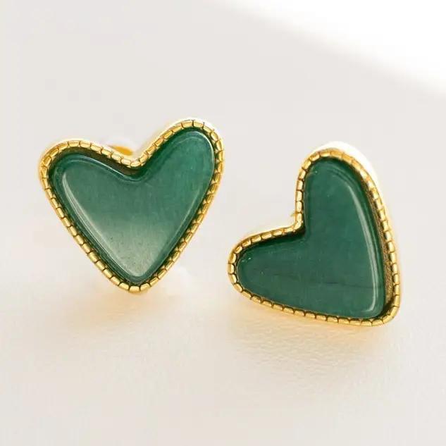 Verna Heart Stud Earrings