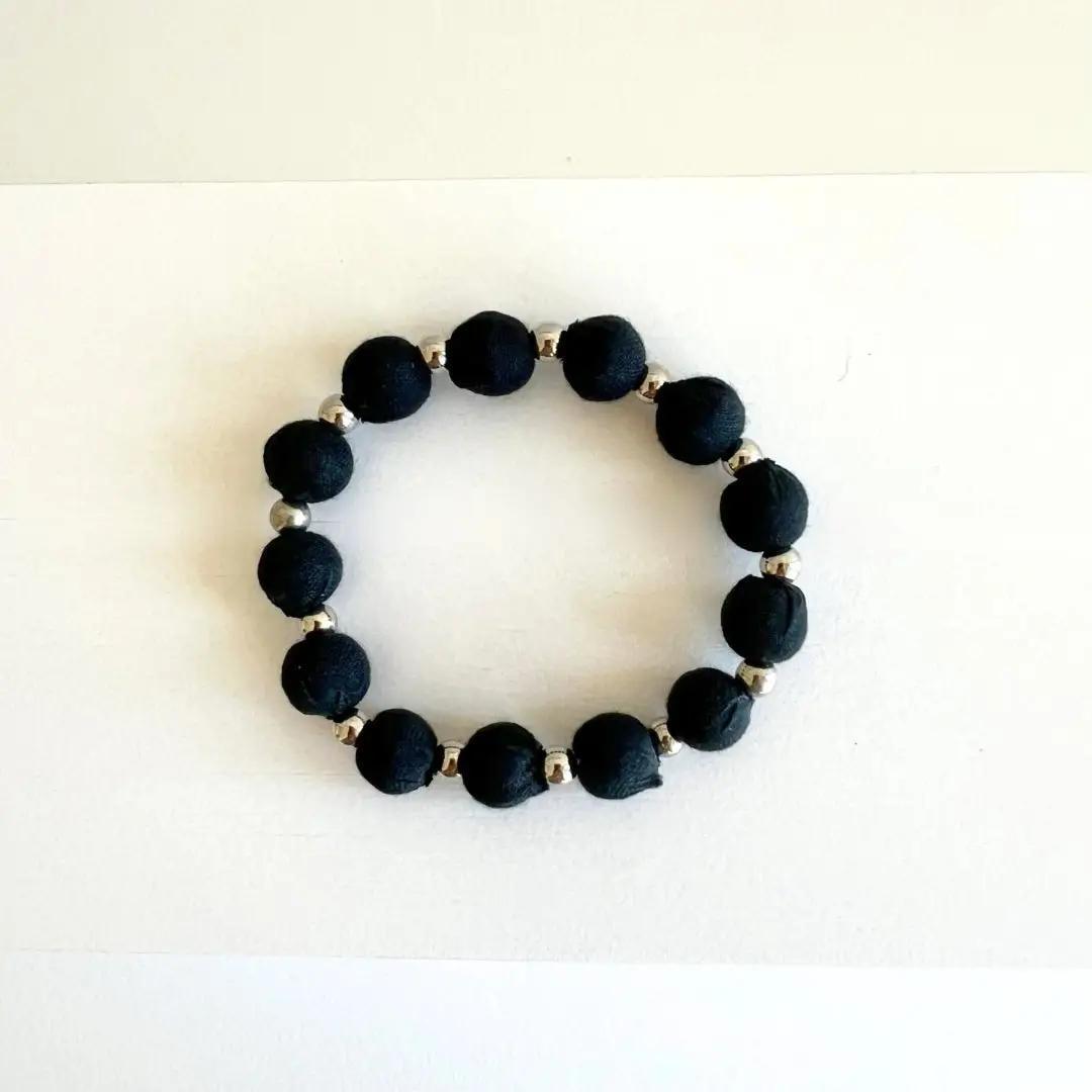 Sari + Metallic Bead Bracelet