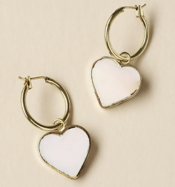 Rajani Hoop Heart Earrings