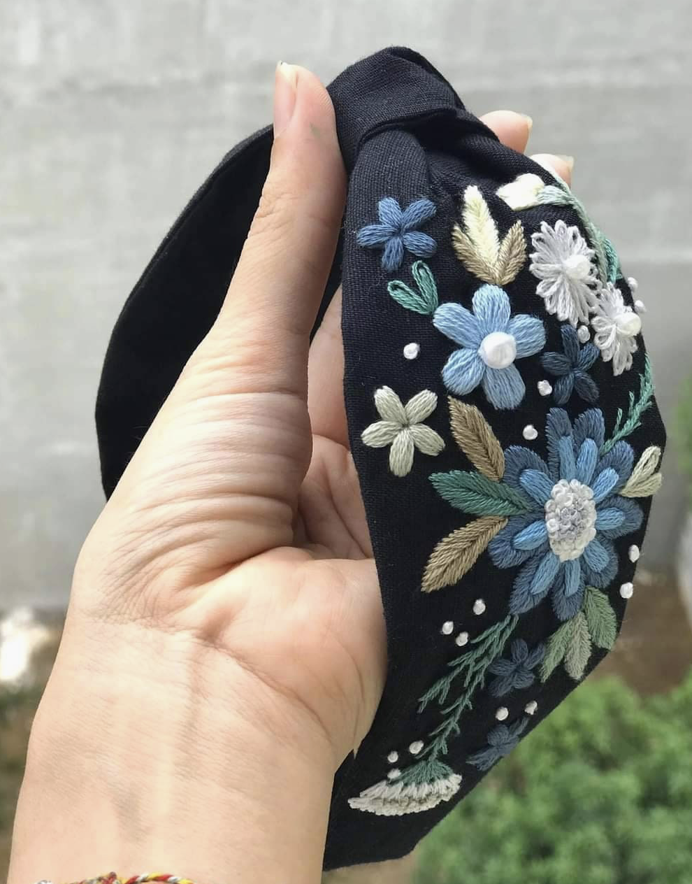 Embroidered Knot Turban