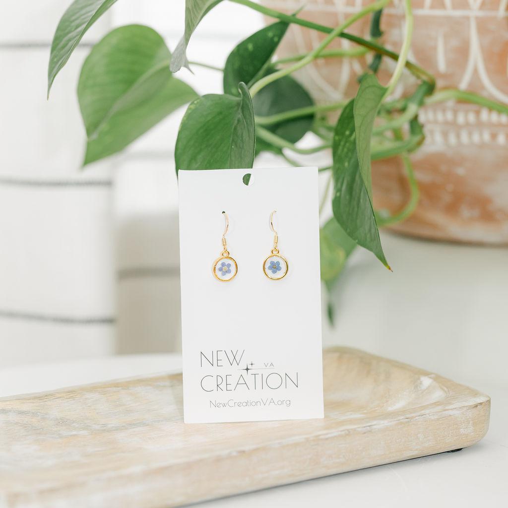 Forget-Me-Not Resin Earrings