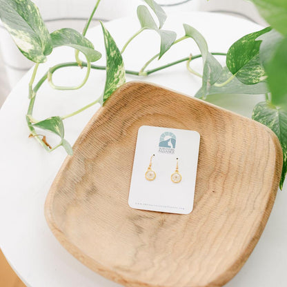 Pressed White Wildflower Earrings