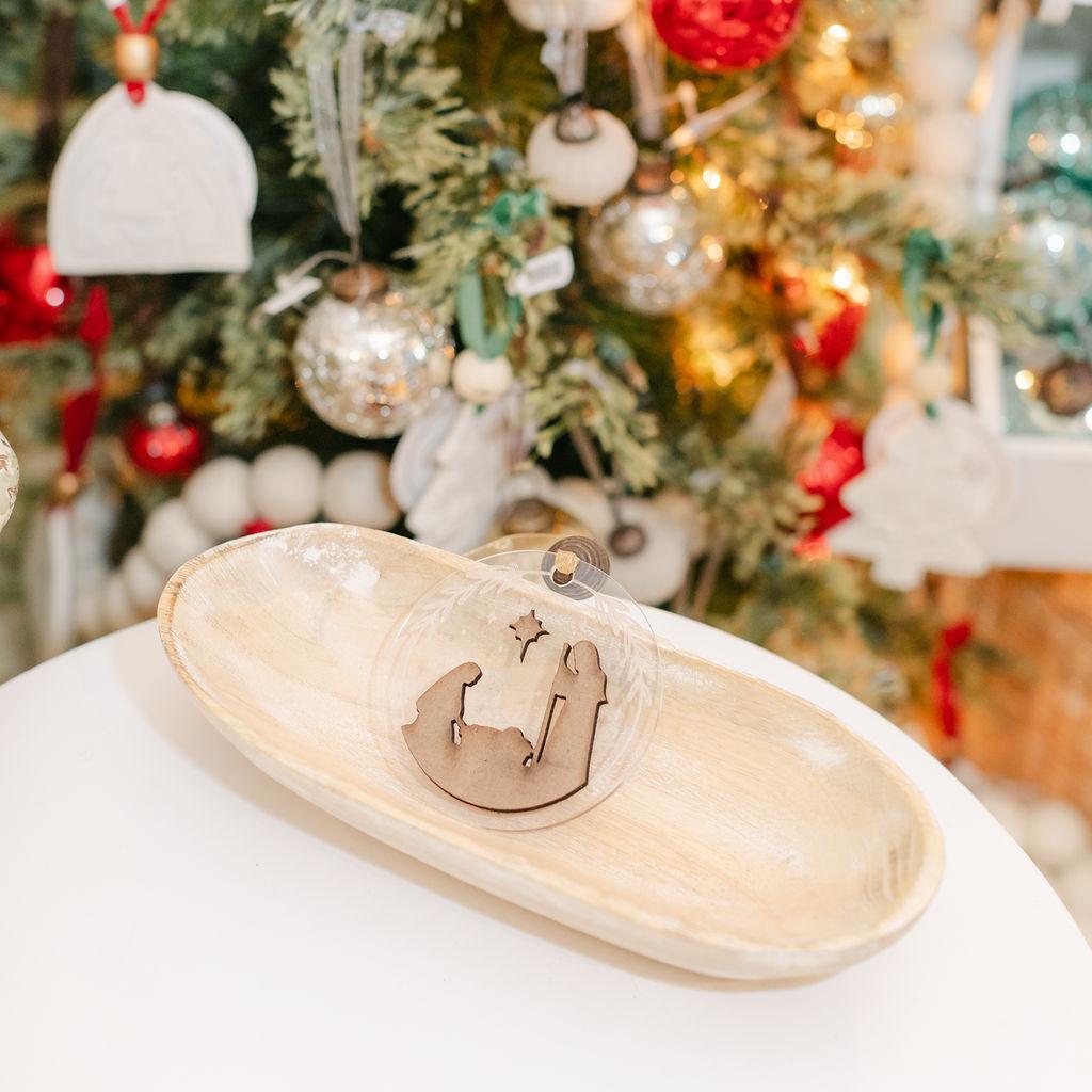 Wooden Nativity Ornament