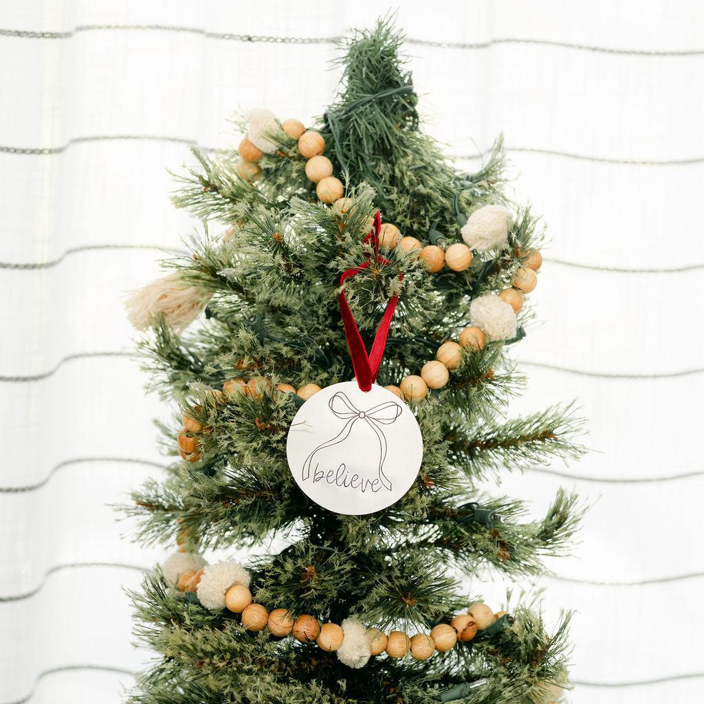 Tin Bow Christmas Ornament