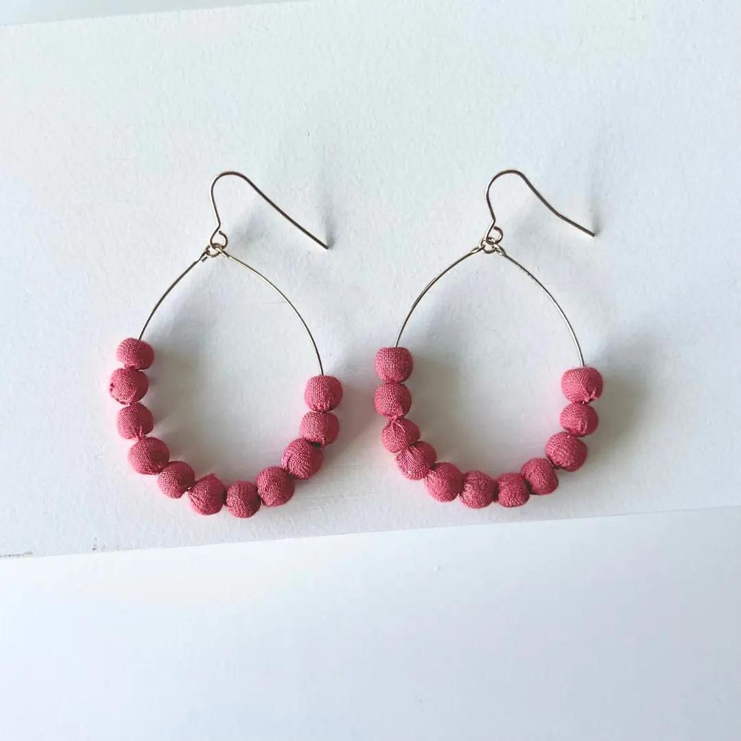 Sari Bead Semi-Circle Earrings