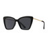 Black sunglasses with dark lenses on a white background