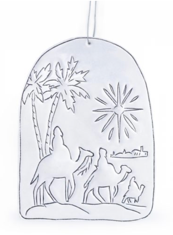 3 Wisemen on Camels Tin Ornament
